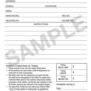 Repair Order Job Cards - 500 per pack (S23)