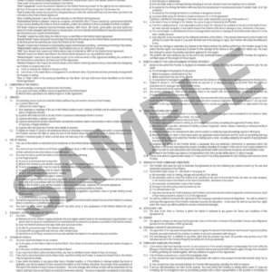 Vehicle Rental Agreement T and C's - 100 sheets (S36)